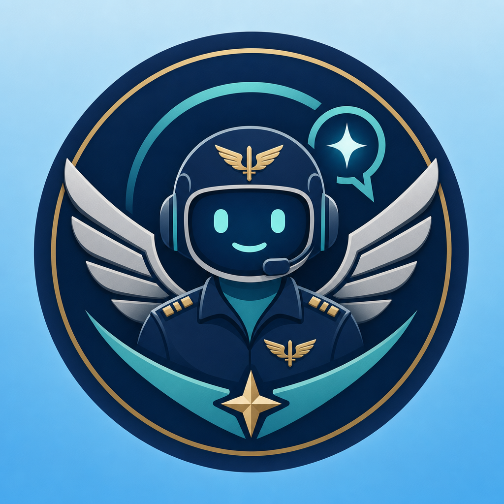 Ilustração do Capitão FAB, assistente virtual